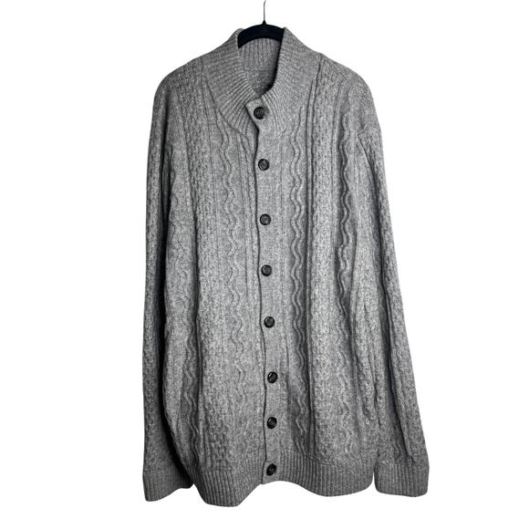 1-14 QI CASHMERE NWT Men's Cardigan Button Down Gray XXL - Picture 1 of 14